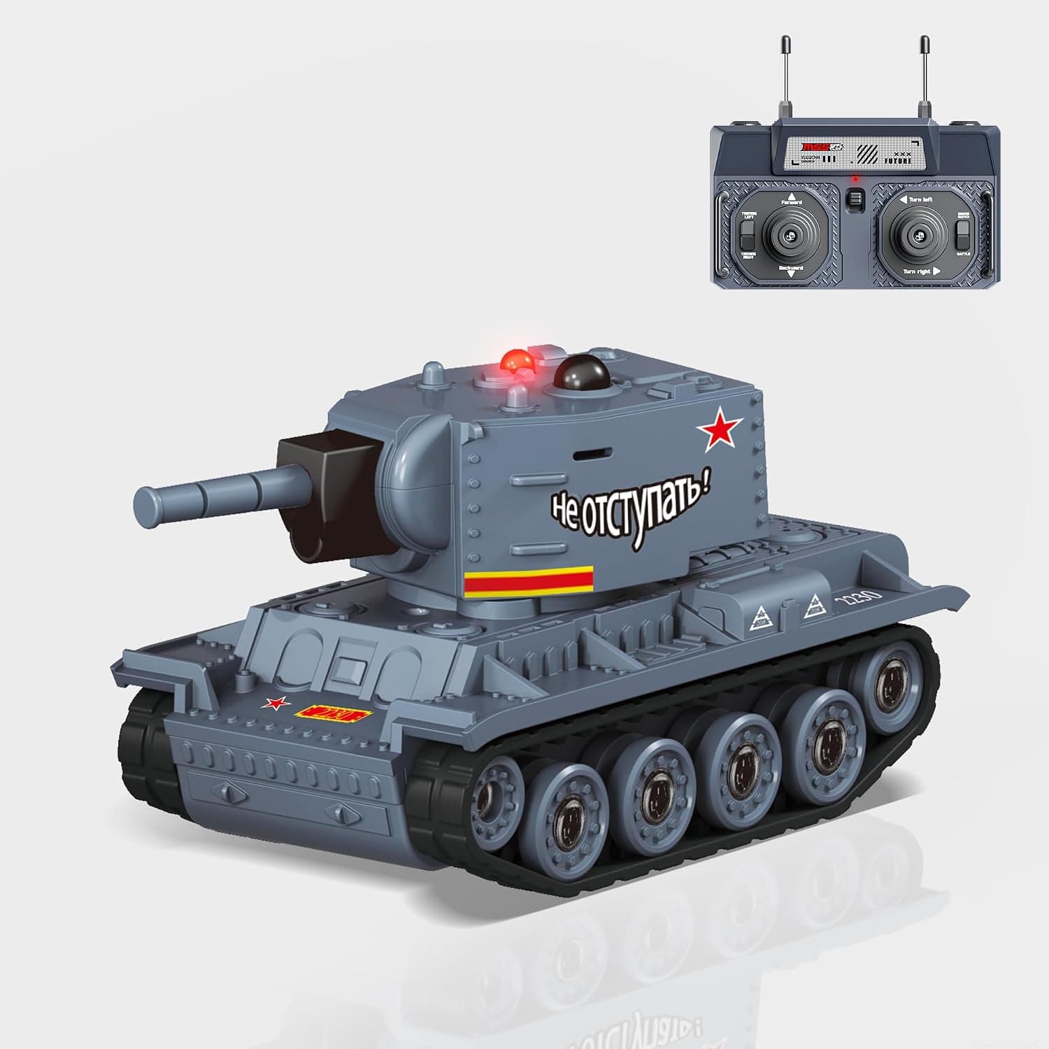 BRRRRT 1:64 Mini RC Battle Tank with 330° Rotating Turret