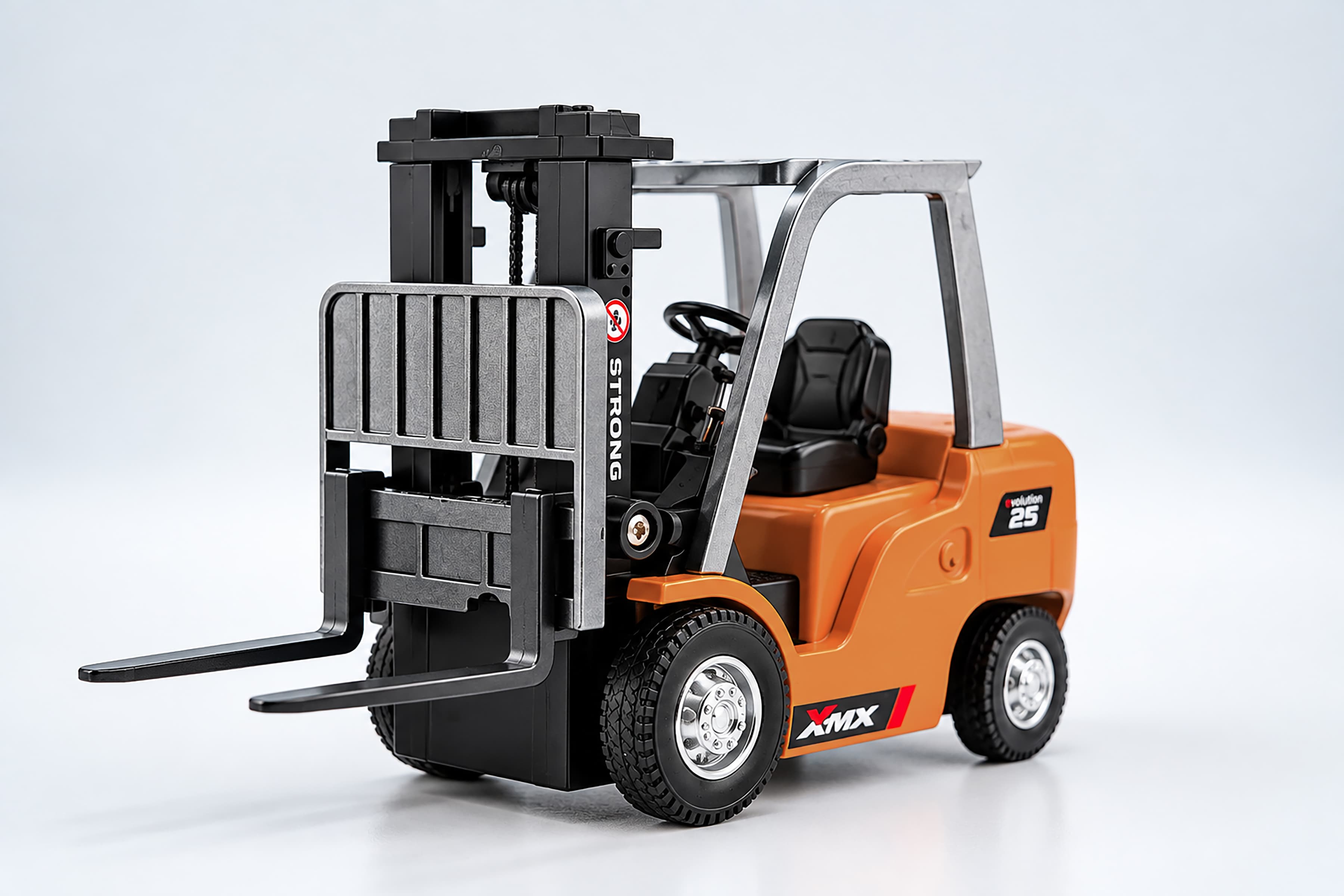 BRRRRT 1:64 Mini RC Forklift, 7-Channel 2-in-1 Lift Fork and Hook with Light and Sound
