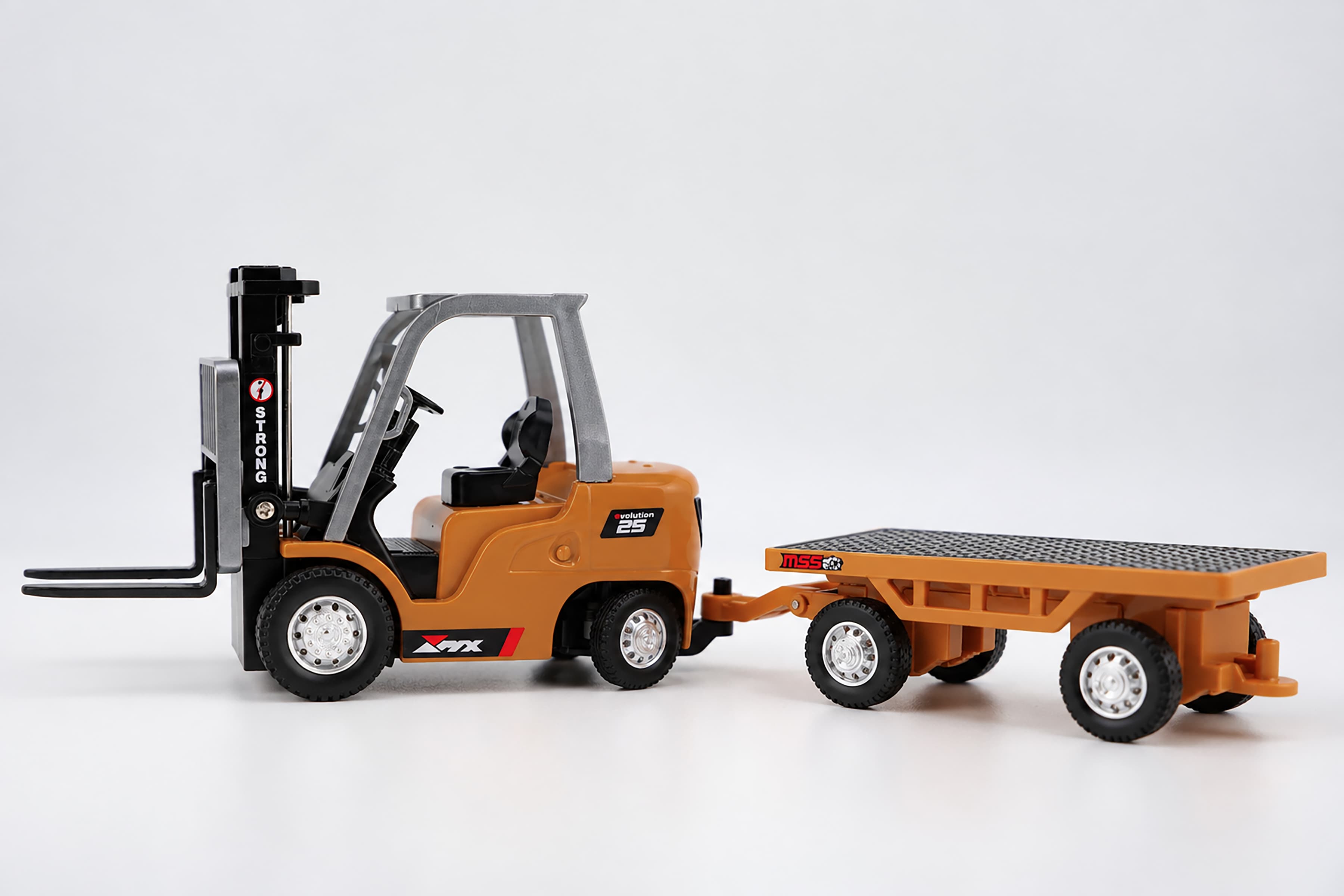 BRRRRT 1:64 Mini RC Forklift, 7-Channel 2-in-1 Lift Fork and Hook with Light and Sound — view 3